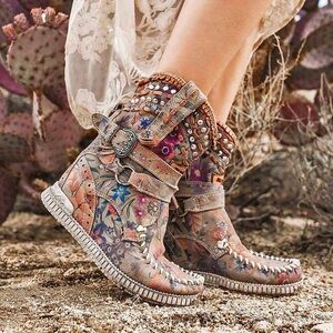 EL VAQUERO YARA FREEDOM MOCCASIN FLORAL MULTICOLOR BOOTS